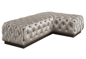 Coronado Ottoman shown with:Diamond Tufted Tight SeatPlinth Base&nbsp;in&nbsp;Aged Metal&nbsp;finishGunmetal nailhead frame trim72" x&nbsp;48"