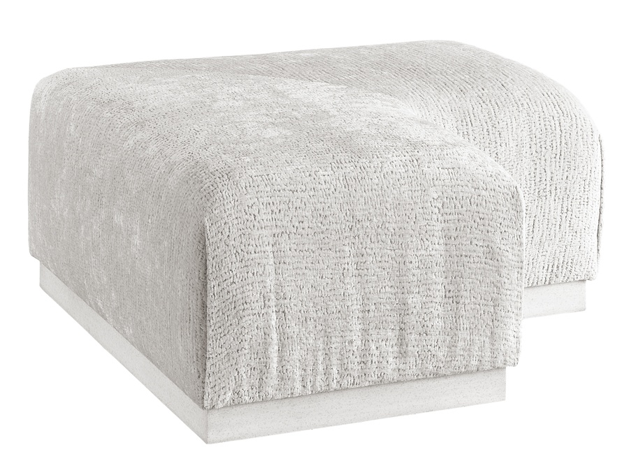Coronado Ottoman shown with:Semi-Attached seat with Box QuiltingPlinth Base&nbsp;in&nbsp;Cashmere Silver finish64" x 40"
