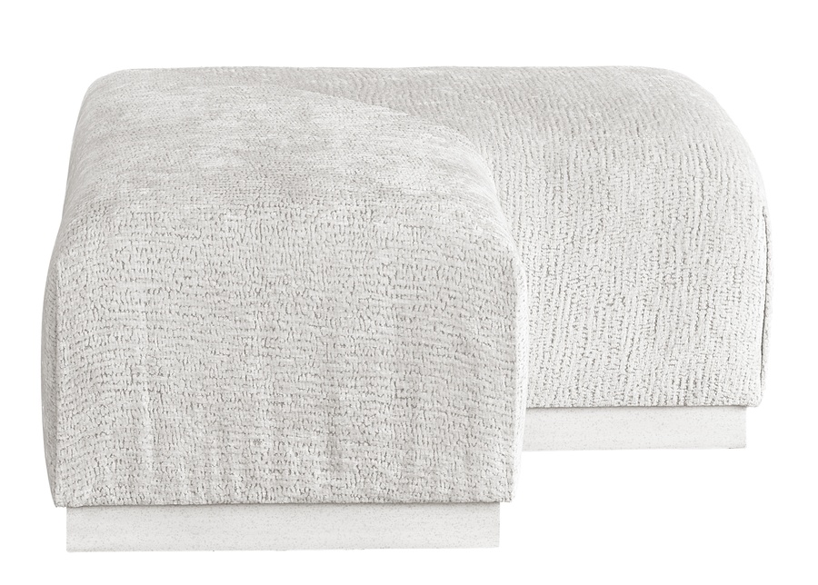 Coronado Ottoman shown with:Semi-Attached seat with Box QuiltingPlinth Base&nbsp;in&nbsp;Cashmere Silver finish64" x 40"