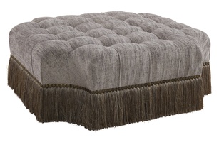 Coronado Ottoman shown with:Box Quilted Tight SeatBuillon&nbsp;BaseSamurai&nbsp;nailhead frame trim48" sq.