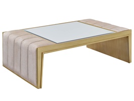 Cascade Cocktail Table shown with:Medici&nbsp;finishClear Mirror topChanneled upholstery