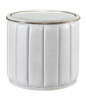 Cascade End Table shown with:Ensemble&nbsp;finish with&nbsp;Cashmere&nbsp;Silver&nbsp;finish trimChanneled upholstery