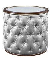 Cascade End Table shown with:Contemporary Briar&nbsp;finish with&nbsp;Aged&nbsp;Medici&nbsp;finish trimClear Mirror topDiamond Quilted&nbsp;upholstery