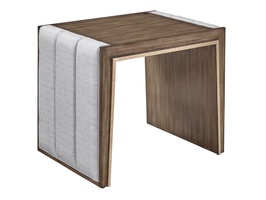 Cascade End Table shown with:Latte&nbsp;finish with Burnished Silver&nbsp;finish trimChanneled upholstery