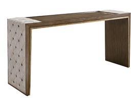 Cascade Console shown with:Latte finish with&nbsp;Aged&nbsp;Medici finish trimDiamond Tufted&nbsp;upholstery