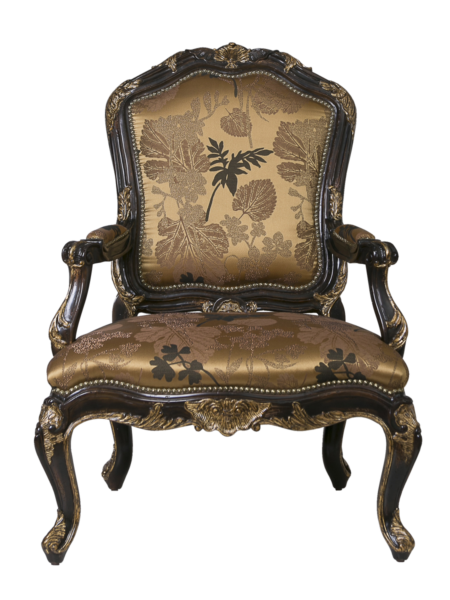 Claudette Arm Chair&nbsp;shown with:Tight seat and backExposed carved hardwood frame in selection of finishesand optional finish trims