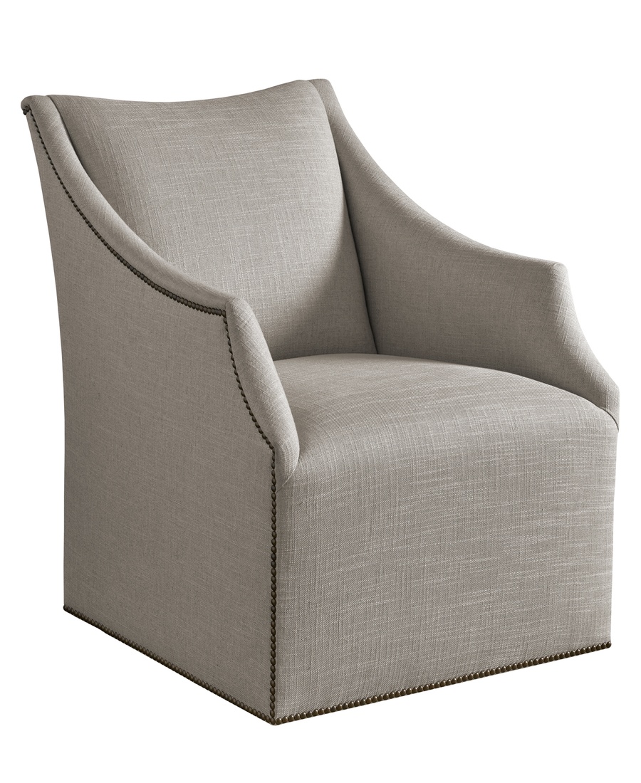 Dahlia Chair shown with:Tight&nbsp;seatWaterfall skirtTape trim at base of skirt