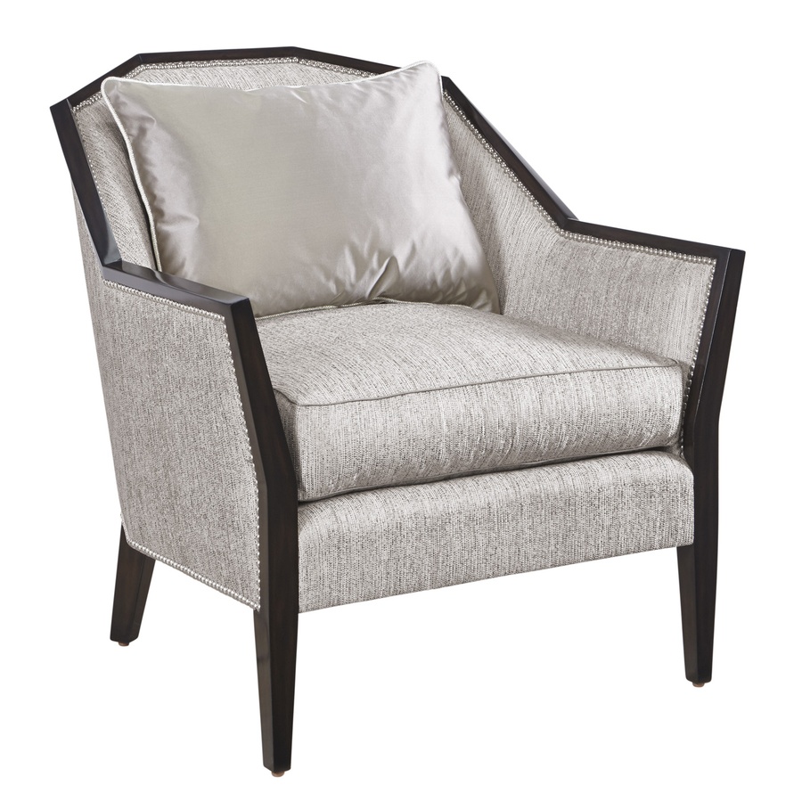 DaVinci Chair&nbsp;shown with:Boxed&nbsp;cushion seatBombay finishSilver&nbsp;nailhead frame trim