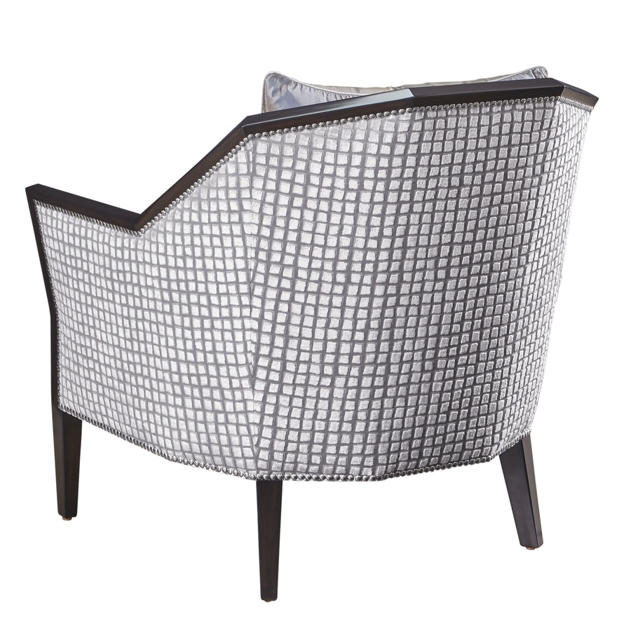 DaVinci Chair&nbsp;shown with:Boxed&nbsp;cushion seatBombay finishSilver&nbsp;nailhead frame trim