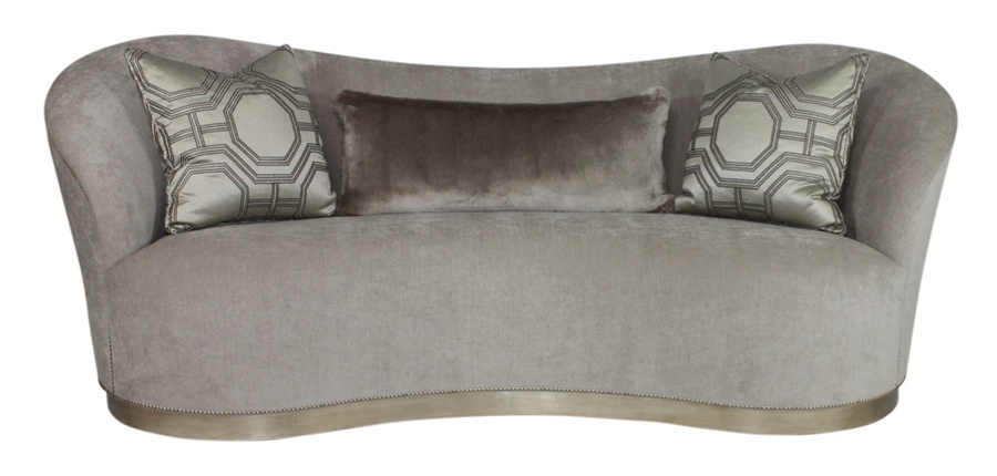 Elle&nbsp;Sofa shown with:Tight&nbsp;seatPlinth Base with&nbsp;Cashmere Silver&nbsp;finishPewter nailhead&nbsp;frame trim
