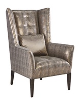 Emerson Chair&nbsp;shown with: Tight box quilted seat, arms, and inside backBombay finishAntique Brass nailhead frame trim