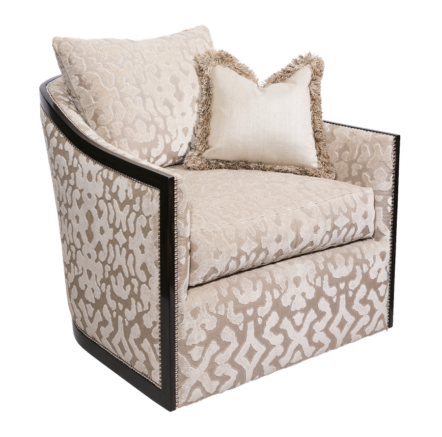 Gatsby Chair shown with:Boxed bench seatBuilt-to-the-floor baseBombay&nbsp;finishSilver nailhead frame trim