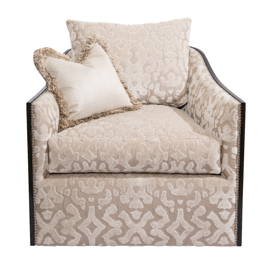 Gatsby Chair shown with:Boxed bench seatBuilt-to-the-floor baseBombay&nbsp;finishSilver nailhead frame trim