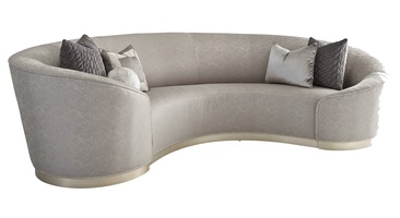 Giselle&nbsp;Sofa shown with:Tight&nbsp;seatCashmere Silver finish&nbsp;on Plinth baseGlitterati&nbsp;nailhead frame trim