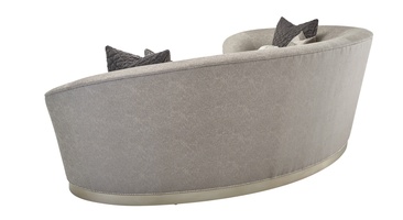 Giselle&nbsp;Sofa shown with:Tight&nbsp;seatCashmere Silver finish&nbsp;on Plinth baseGlitterati&nbsp;nailhead frame trim