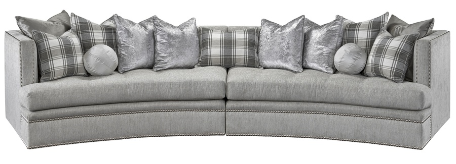 Galaxy 2-Piece Sofa shown with:Boxed bench seat with quilted button detailBuilt-to-the-floor baseMerengue&nbsp;nailhead frame trim