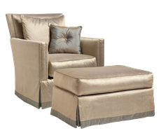Hannah Ottoman&nbsp;shown with:Semi-attached&nbsp;seat cushionWaterfall skirtContrast band on bottom of skirt