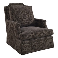 Huxley Chair&nbsp;shown with:Boxed&nbsp;cushion&nbsp;seatDeep Skirt base with built-in back and sidesBronze Star&nbsp;nailhead frame trim
