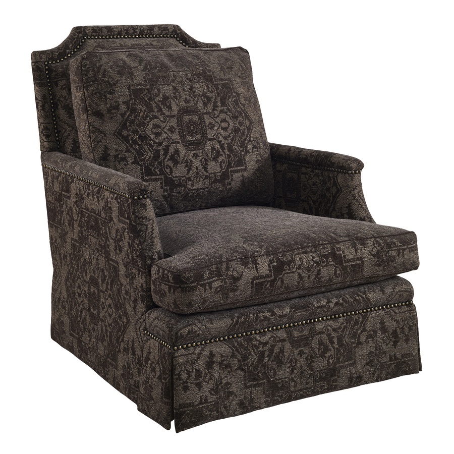 Huxley Chair&nbsp;shown with:Boxed&nbsp;cushion&nbsp;seatBuilt-to-the-Floor baseGunmetal&nbsp;nailhead frame trim