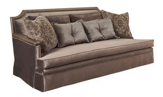 Huxley&nbsp;Sofa shown with:Boxed bench seatDeep Skirt base with built-in base and sidesBronze&nbsp;Star nailhead frame trim