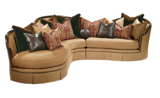 Isadora&nbsp;Sectional shown with:Boxed bench seatDeep skirtExposed hardwood frameBronze Star&nbsp;nailhead frame trim