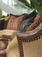 Isadora&nbsp;Sectional shown with:Boxed bench seatDeep skirtExposed hardwood frameBronze Star&nbsp;nailhead frame trim