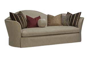 Katarina&nbsp;Sofa shown with:Waterfall&nbsp;skirt with built-in back and sides