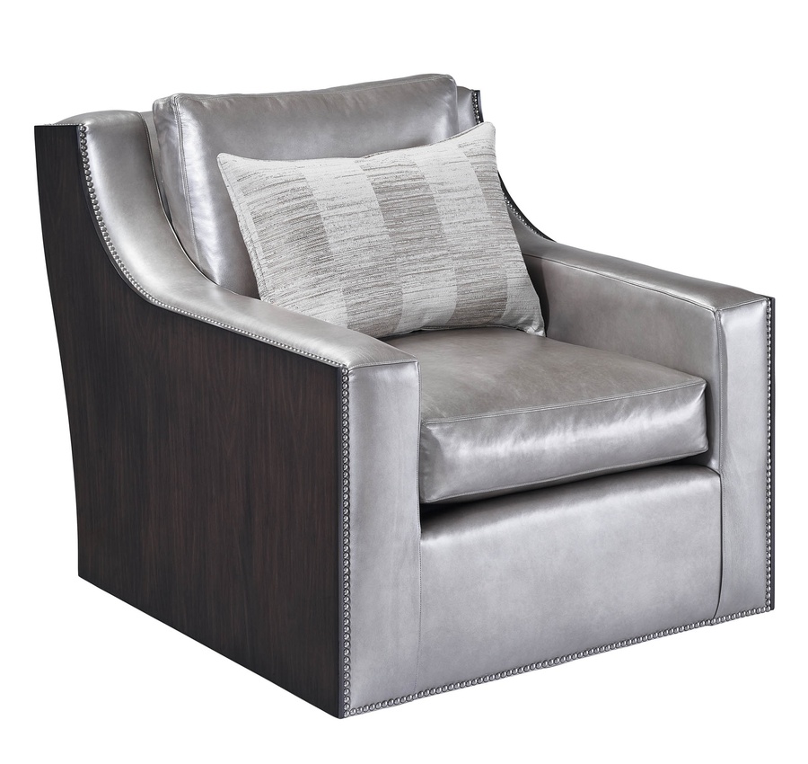 Liam Chair shown with:Twilight finishGunmetal nailhead frame trim