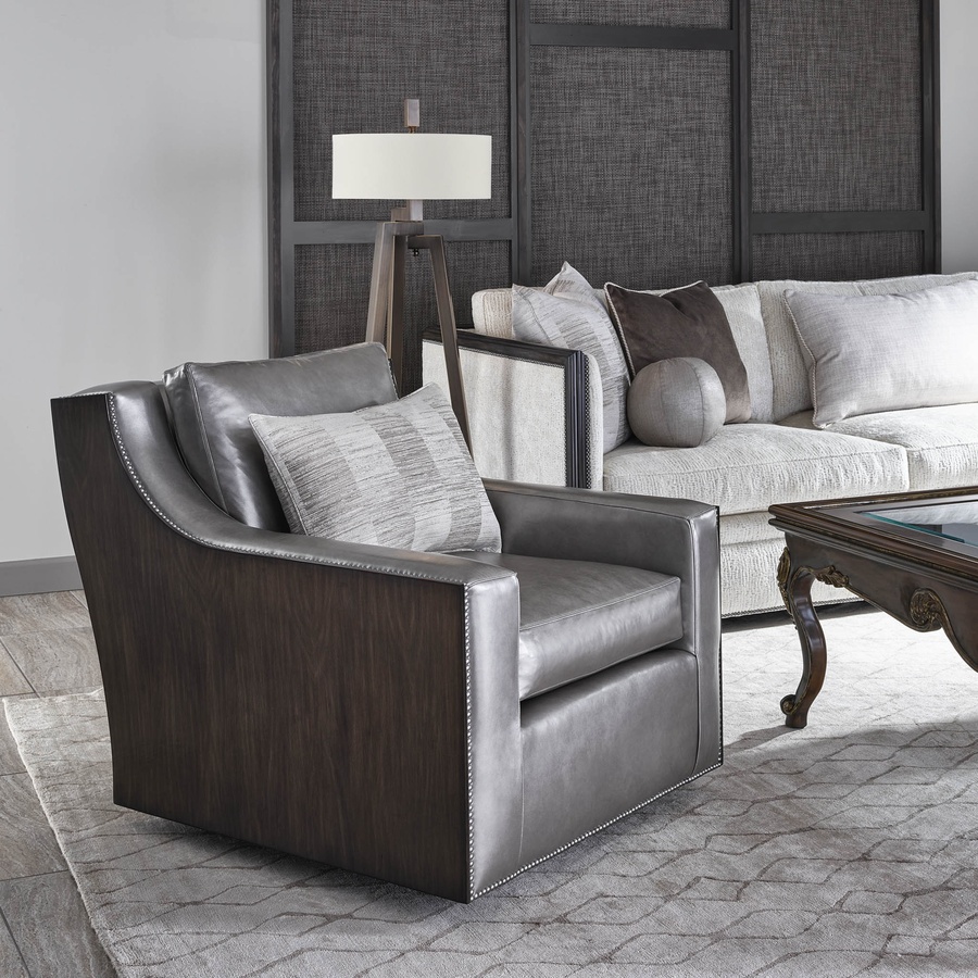 Liam Chair shown with:Twilight finishGunmetal nailhead frame trim