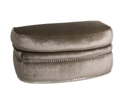 Lana Ottoman&nbsp;shown with:Semi-attached boxed seat cushionBuilt-to-the-floor with castersNailhead frame trim