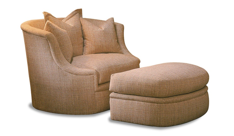 Lana&nbsp;Chair and A Half shown with: Boxed seat cushionBuilt-to-the-floorNailhead frame trim
