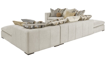 Lynx Sectional shown with:LNX44, LNX53, LNX62Boxed bench seatBuilt-to-the-floor base with wood legs in Saddle finish
