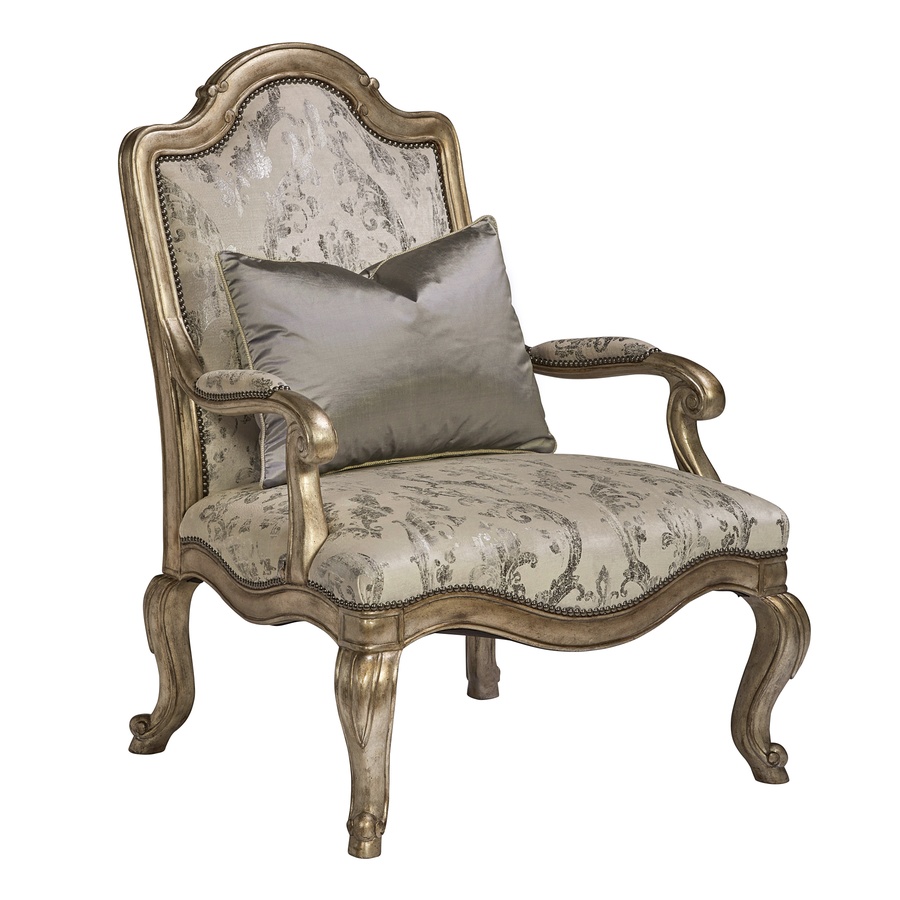 Majorca Chair shown with:Silver Cloud finishGunmetal nailhead frame trim