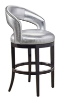 Maison&nbsp;Barstool&nbsp;shown with:Ebony&nbsp;finishSilver nailhead frame trimPolished Nickel footrest