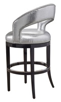 Maison&nbsp;Barstool&nbsp;shown with:Ebony&nbsp;finishSilver&nbsp;nailhead frame trimPolished Nickel footrest