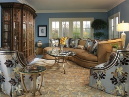 Marcheline&nbsp;Sectional shown with:Boxed bench seatBuilt-to-the-floor baseNailhead frame trim