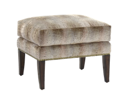 Nelson Ottoman&nbsp;shown with:Semi-attached boxed seat cushionHavana&nbsp;finishSamurai&nbsp;nailhead frame trim