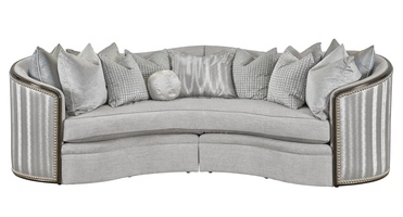 Odessa Sofa shown with:Boxed benchBuilt-to-the-floor baseBombay finish with Silver Cloud trimMerengue nailhead frame trim