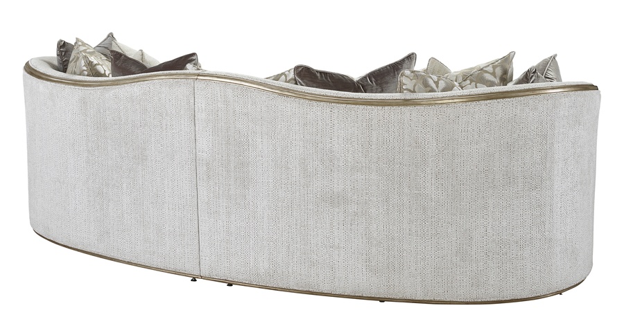 Odessa Sofa shown with:Boxed benchBuilt-to-the-floor baseBombay finish with Silver Cloud trimMerengue nailhead frame trim