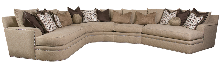 Orion Sectional shown with:Built-to-the-floor baseSilver nailhead frame trim
