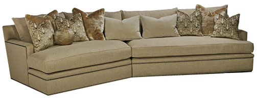 Orion Sectional shown with:Built-to-the-floor baseGun Metal nailhead frame trim