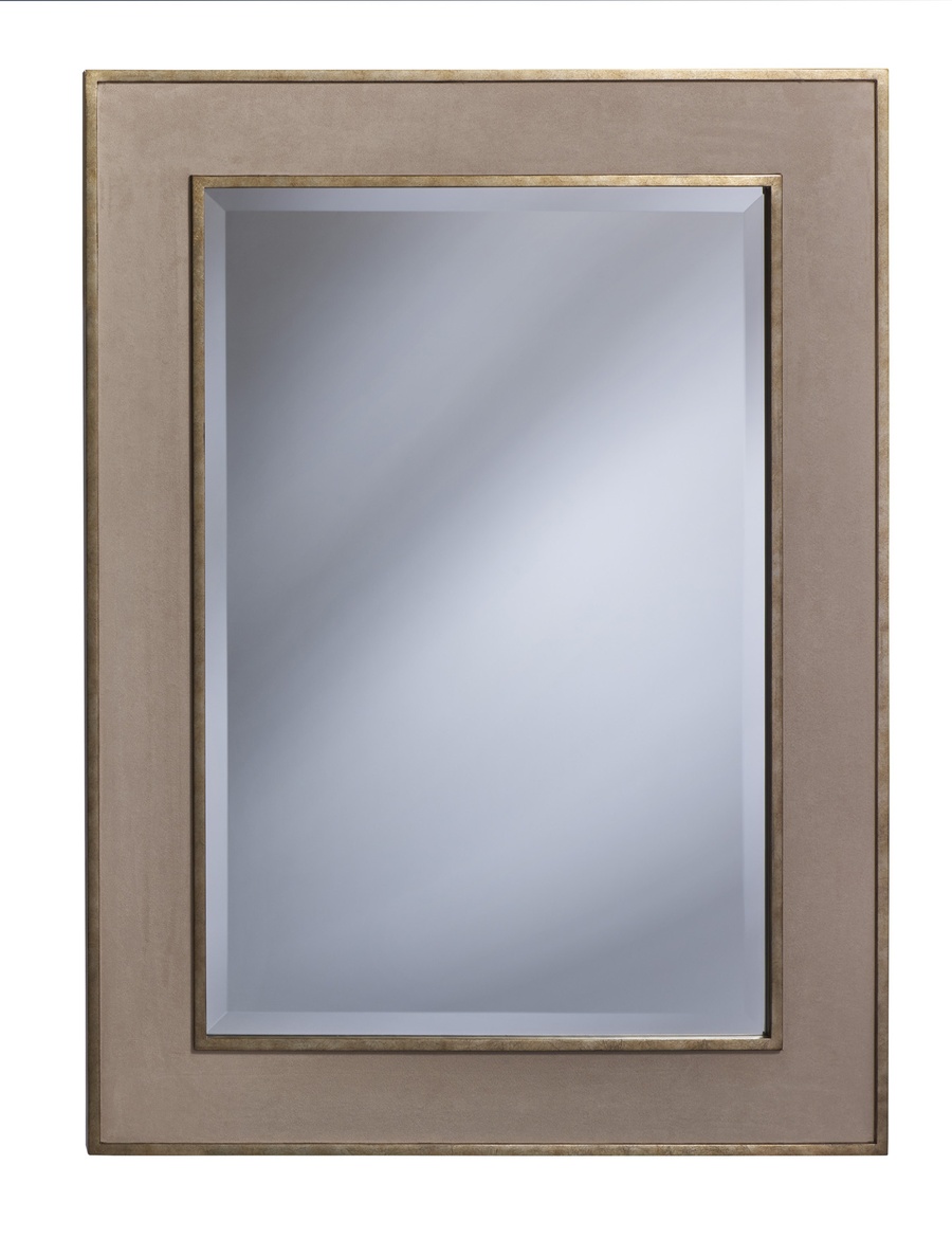 Palo Alto&nbsp;MIrror shown with:Burnished Silver finishFabric panel inset