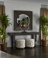 Carlton Ottoman&nbsp;shown with:Wood base in Dark Bay finishMottled nailhead frame trim in Round Link pattern