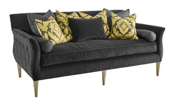 Paloma Sofa&nbsp;shown with:Boxed benchMerengue&nbsp;Button quilted outside backCashmere Silver&nbsp;finish on legs