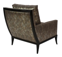 St Bart's Chair&nbsp;shown with:Boxed cushion seatBombay&nbsp;finishGunmetal&nbsp;nailhead frame trim