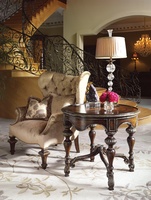 Chandler Chair shown with:Tight&nbsp;seatButton tufted backHeirloom Brentwood finishAged Gold Leaf finish trimZanzibar nailhead frame trim