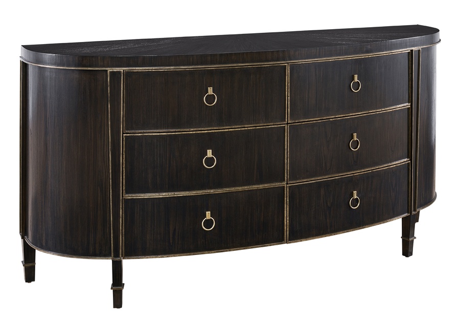 Solstice&nbsp;Dresser shown with:Twilight&nbsp;finish with&nbsp;Aged&nbsp;Medici&nbsp;finish trimRing&nbsp;pull in Medici Nickel finish