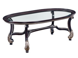 San Marino Cocktail&nbsp;Table&nbsp;shown with:Bombay&nbsp;finishVersailles&nbsp;finish trimInset clear glass top with beveled edge
