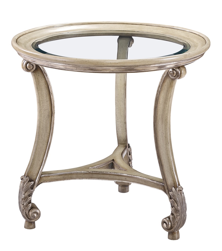 San Marino&nbsp;End Table&nbsp;shown with:Latte&nbsp;finishVersailles finish trimInset clear glass top with beveled edge
