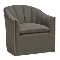 Soho&nbsp;Chair&nbsp;shown with:Channeled BackAged Metal finishQuad Antique Brass nailhead frame trim at base